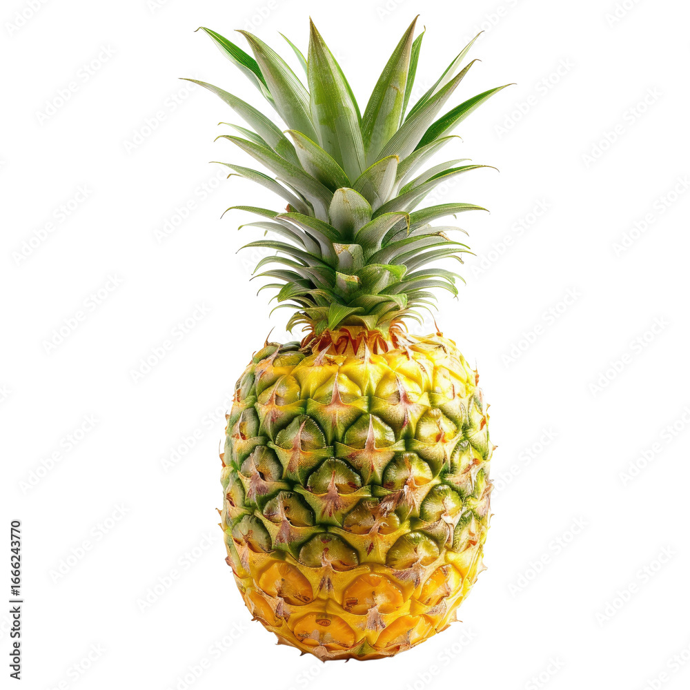 Fototapeta premium A ripe pineapple on black background