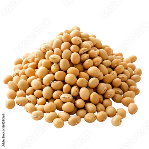 Pile of soybeans on black base