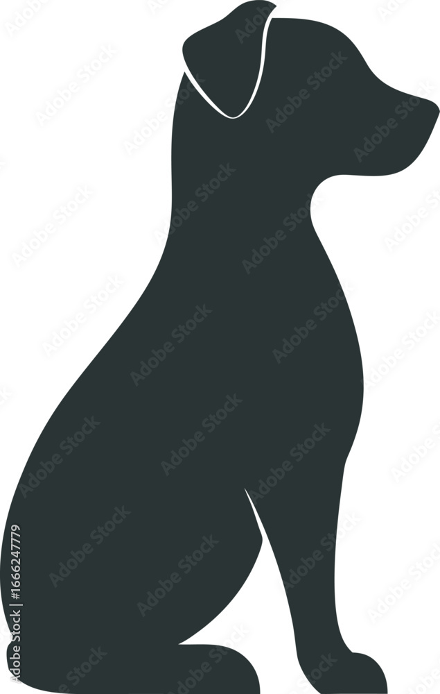 Obraz premium Flat german shepherd silhouette 