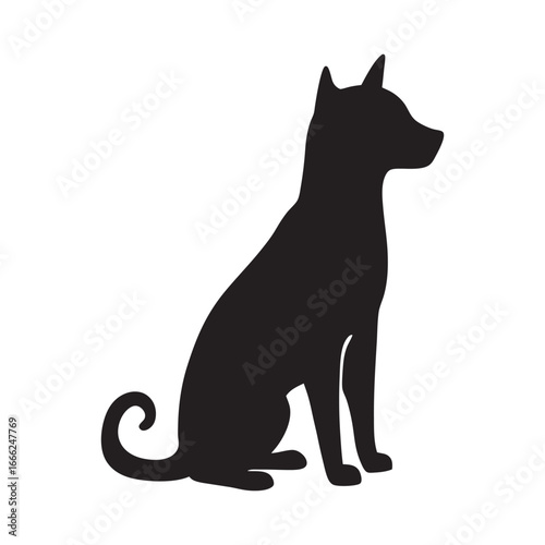 Flat german shepherd silhouette