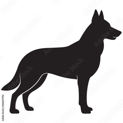 Flat german shepherd silhouette