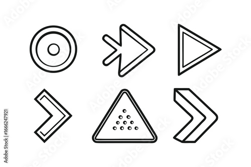 Navigation Menu Icons – Minimalist Line Art Icon Set