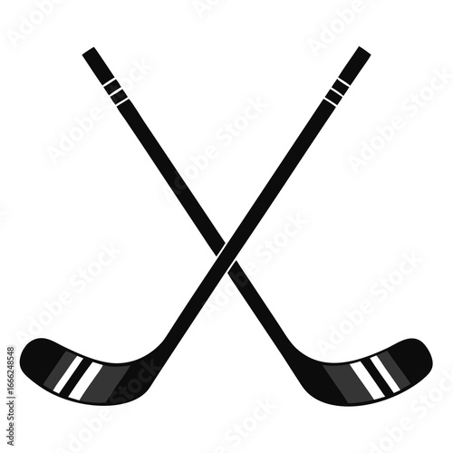 Hockey sticks vector clean black silhouette design white background