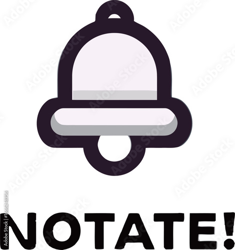 Stylized notification bell icon with 'NOTATE!' text