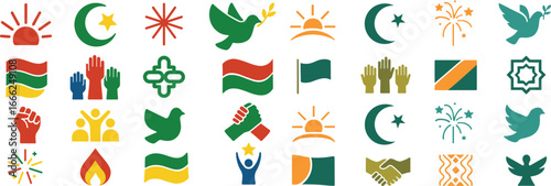 Malaysia’s National Day | Freedom and Unity Symbolic Icons Collection