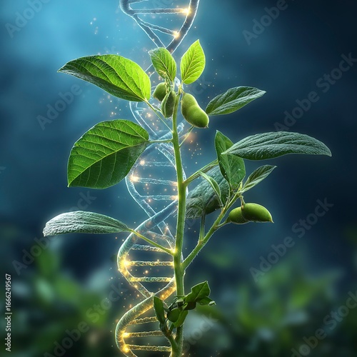 ltra-realistic HDR photo of a single healthy soybean plant, with vivid green leaves, full of seed pods, and highly detailed textures.