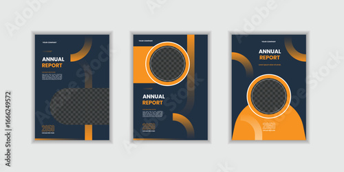 Modern ribbon theme book cover template in gradient color. A4 size book cover template for annual report, magazine, booklet, proposal, portfolio, brochure, poster