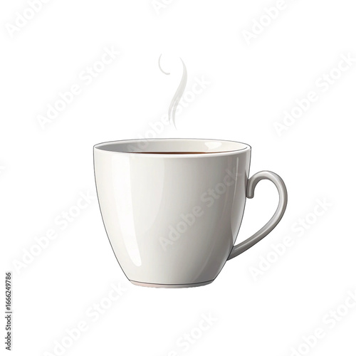 Steaming coffee in a white mug isolated on black background creates a simple yet elegant visual conveying warmth and comfort with the dark liquid enticing viewers