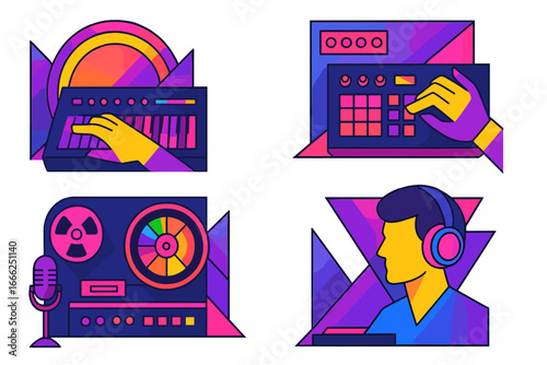Electronic Music Production and DJ Equipment Icons