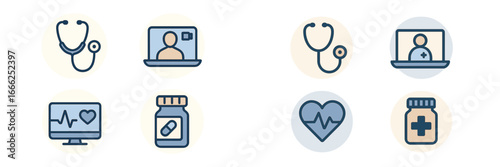 Healthcare Medical Icons Collection, Minimalist flat design