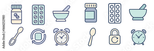 Flat Medical Icons Collection, Minimalist flat design