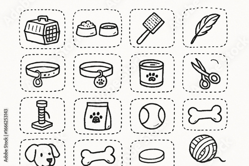 Pet Care and Supplies Doodle Icons animal
