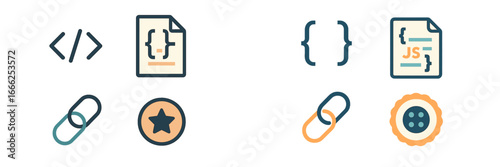 Coding and Data Symbols, Minimalist flat design