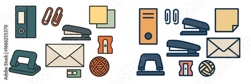 Supplies Flat Icons Set, Minimalist flat design