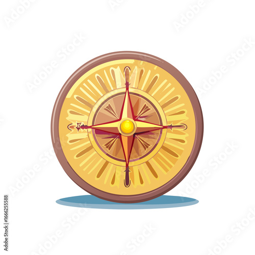 Vintage style compass with gold accents, nautical exploration navigation guide tool.