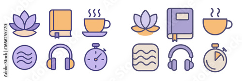 Relaxation Icons Collection, Minimalist flat design