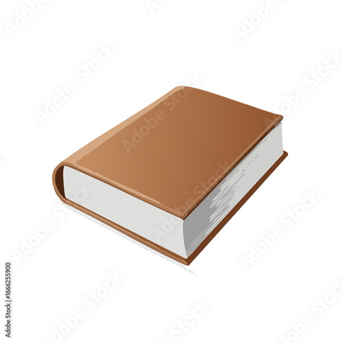 Illustrated tan hardcover book on a black background, learning and literature