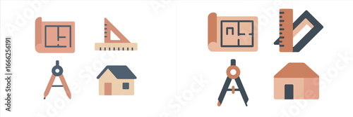 Architectural Tools and House Blueprint Design, Minimalist flat