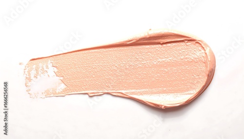 Peach Colored Cosmetic Cream Swatch on White Background