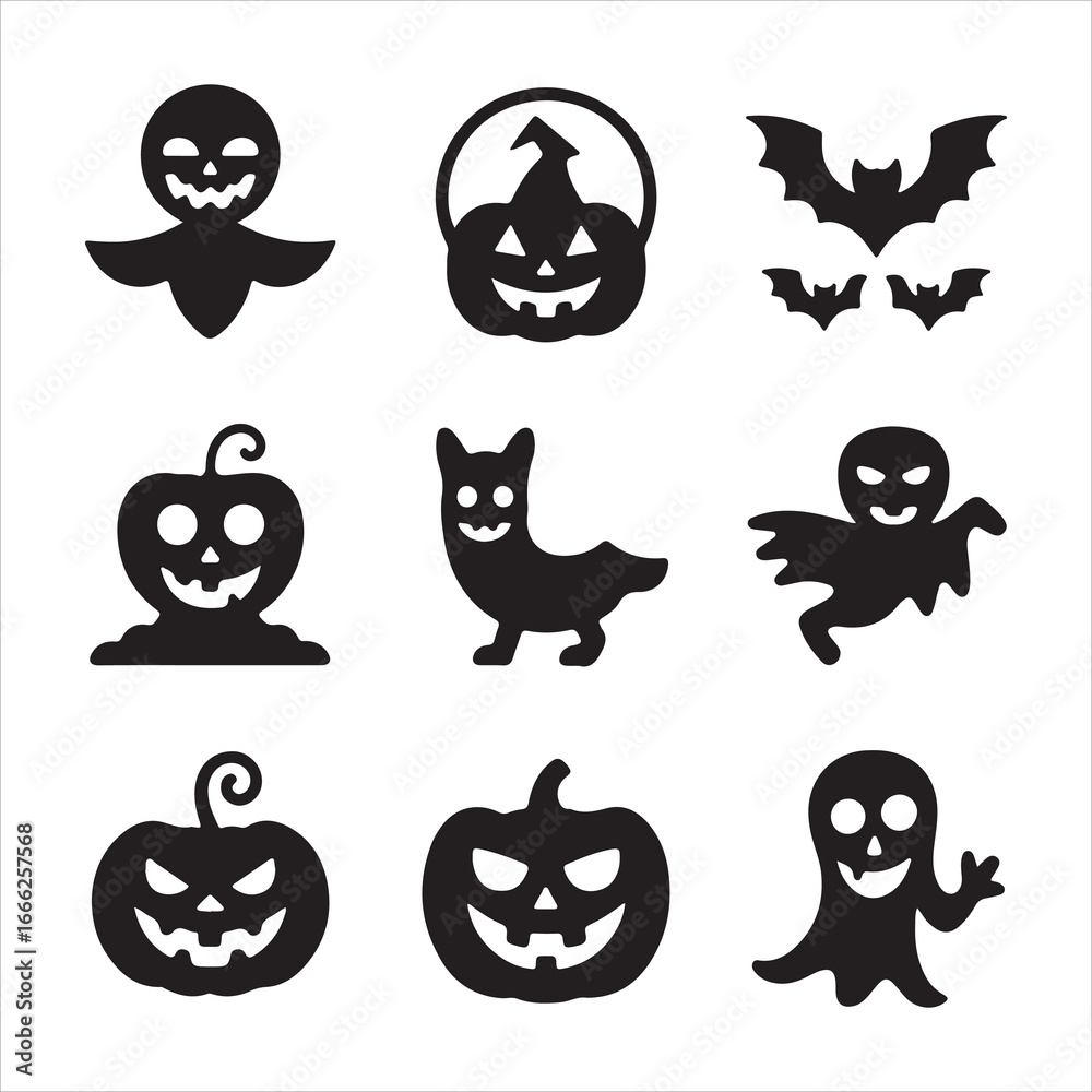 Obraz premium halloween icons set
