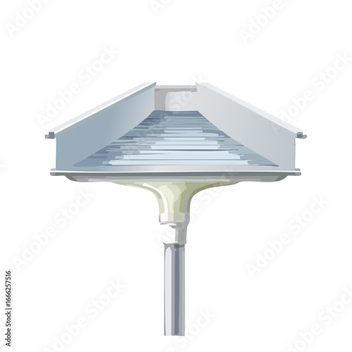 Abstract structure of stairs on a pedestal on black background, architectural staircase vector illustration for construction, design, or background.