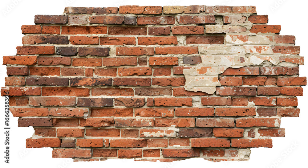 Obraz premium Rustic Red Brick Wall Texture Background Grunge Design Element Vintage Industrial Aged Weathered Masonry Construction Architectural Detail
