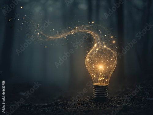 Ideas summed up by a magical lightbulb