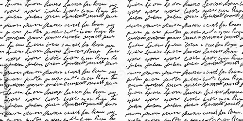 Vintage Handwritten Text with Overlapping Letters and Black Ink on White Background