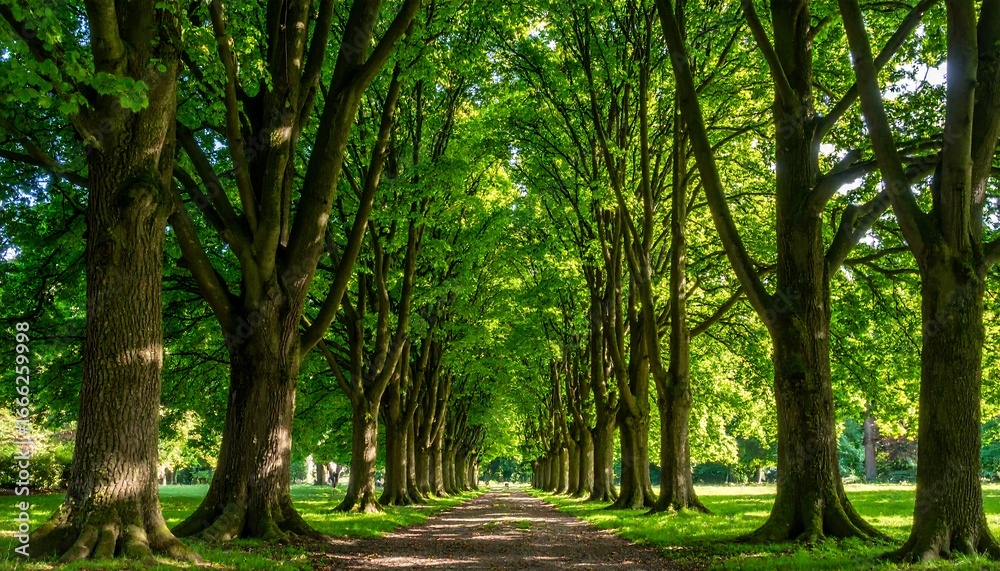 Fototapeta premium Lush tree-lined avenue