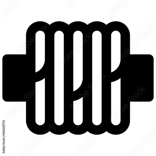 Hemp twine. Outlined stroke vector icon with black-filled details.