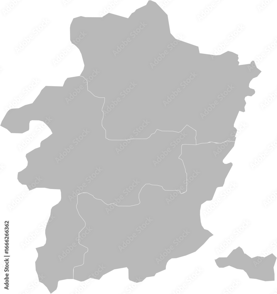 Fototapeta premium Limburg, Belgium – administrative vector map with arrondissement boundaries (LCC projection, PPT-compatible & fully editable)