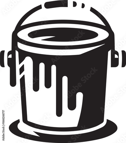 paint bucket with dripping paint