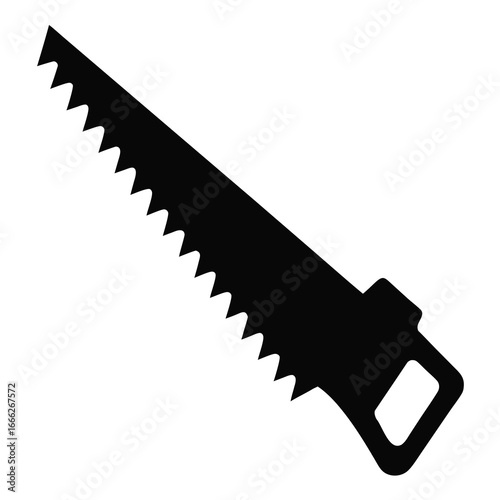 Saw vector clean black silhouette design white background