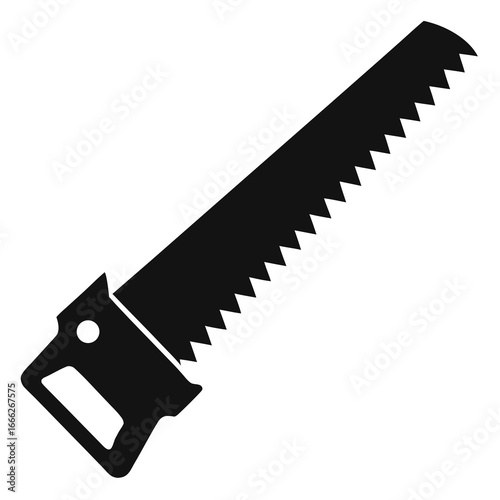 Saw vector clean black silhouette design white background