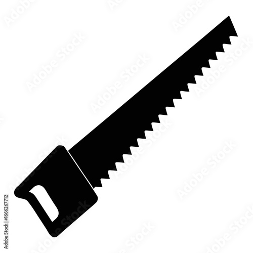 Saw vector clean black silhouette design white background
