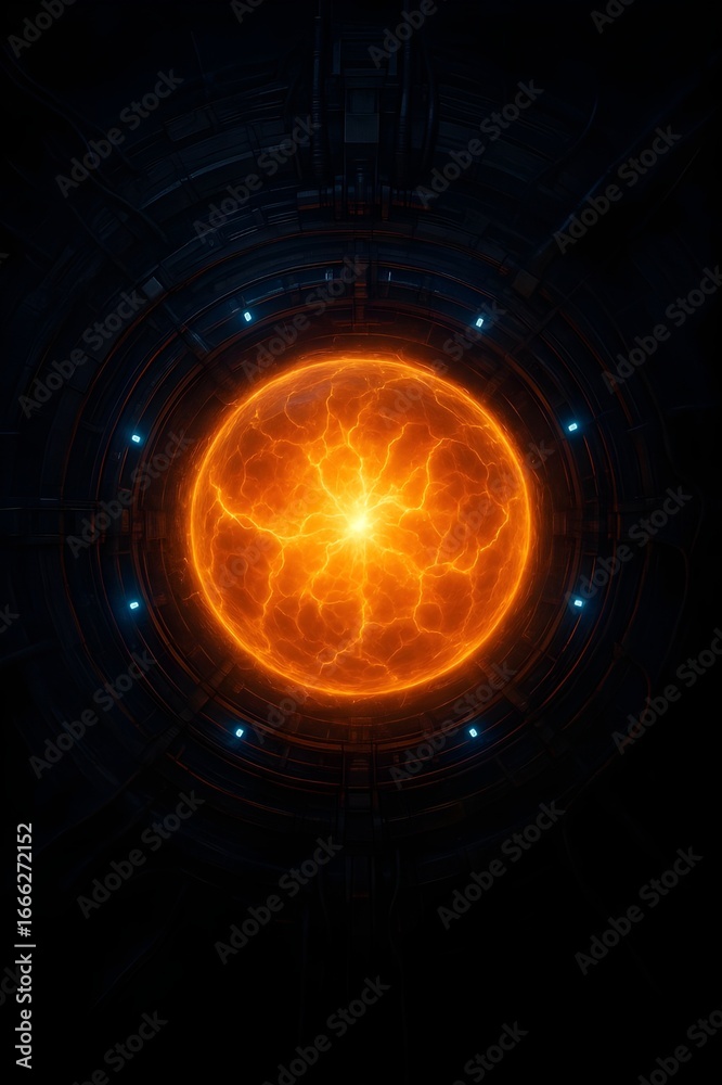 Obraz premium Futuristic Fusion Reactor Plasma Core