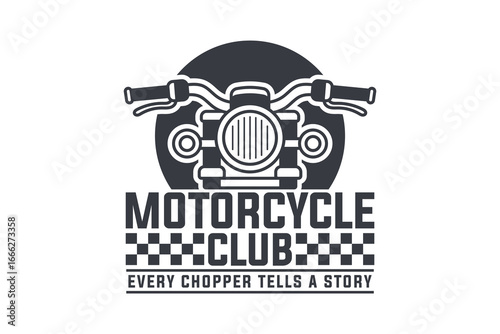 Biker Club Logo Design Chopper Motorbike Illustration