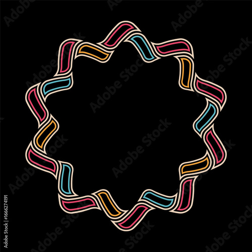 Round geometric frame with ...