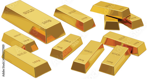 Shiny gold bars stacked, precious metal ingots, investment wealth, financial assets, bullion collection, luxury gold bars, metal gold.
