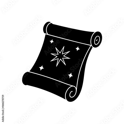 Vintage decorative treasure map scroll illustration with nautical and adventure elements vector art