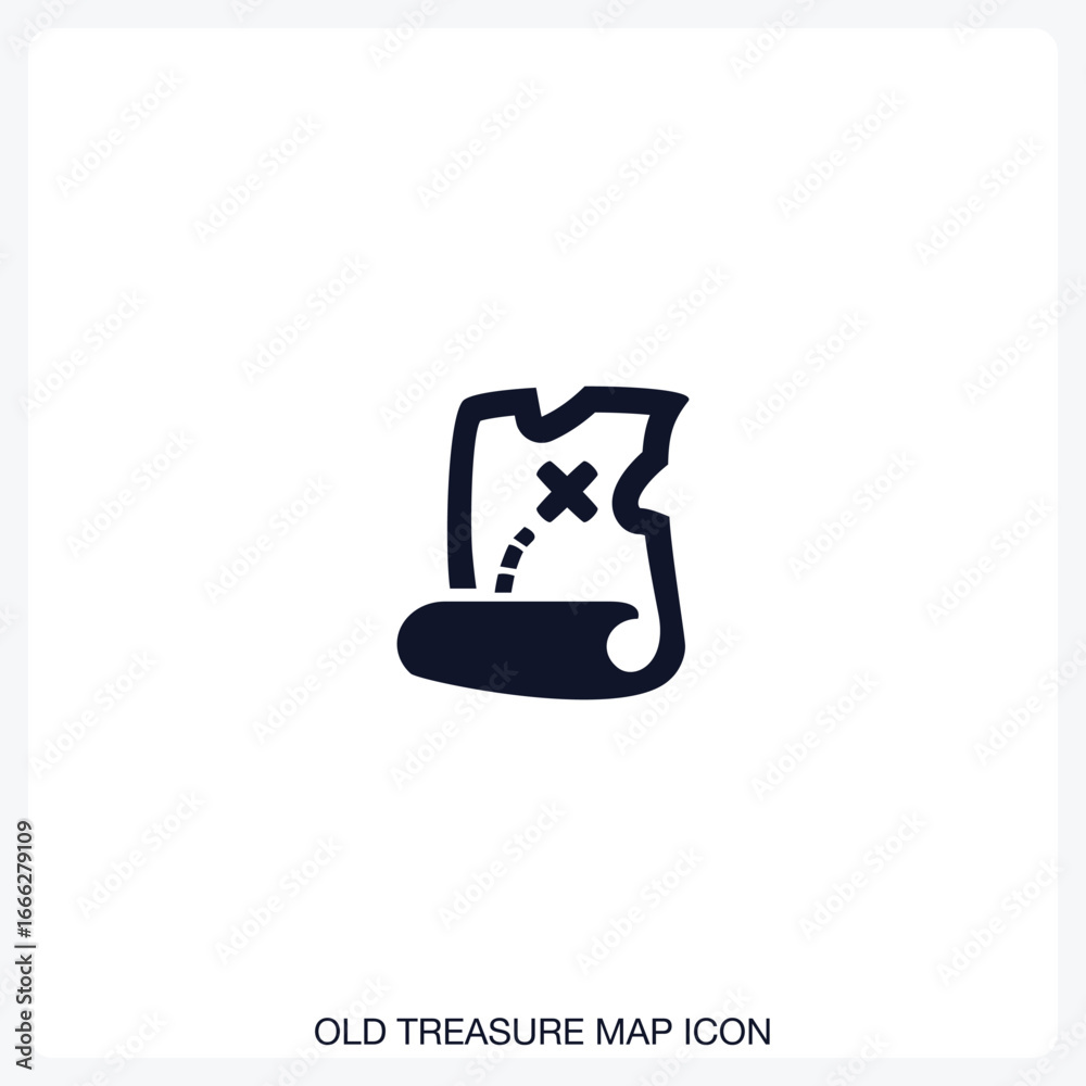 Fototapeta premium Old Treasure Map Icon