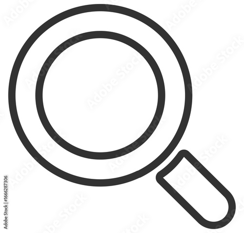 Magnifying glass search icon on transparent background