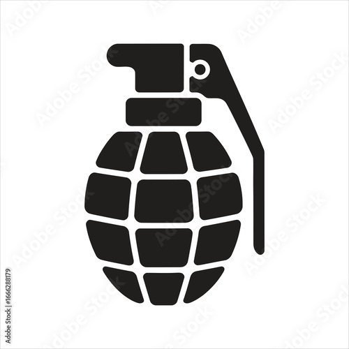 Hand grenade icon. Vector and glyph