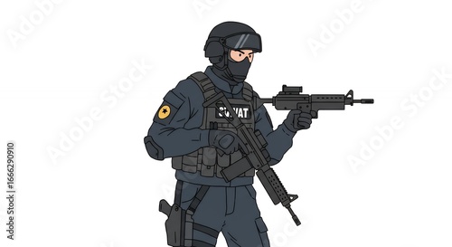 SWAT Officer Illustration