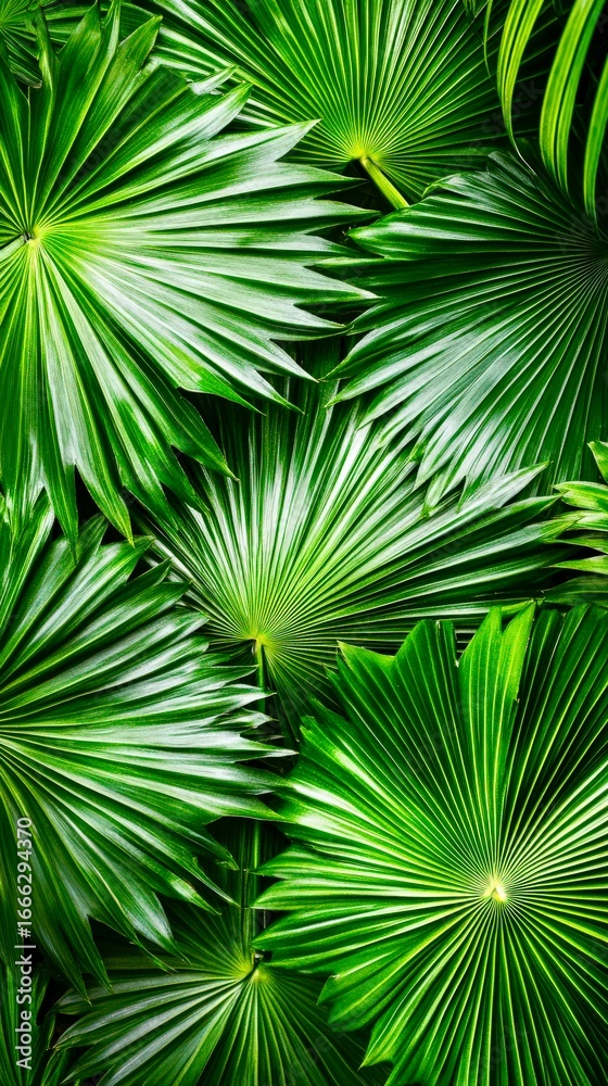 Obraz premium Green palm tropical leaf exotic summer texture botanical natural style