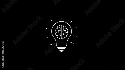 Wallpaper Mural Animated digital bulb creativity innovation through fusion of brain inside glowing light form. illustrating ideas, solutions, smart thinking, intellectual power, AI visuals, learning process scenes. Torontodigital.ca