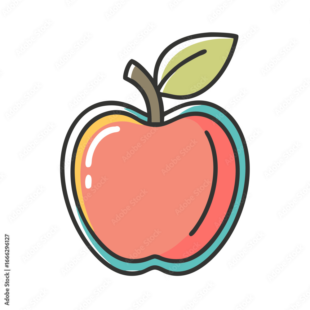 Fototapeta premium Apple Icon Flat Graphic Design
