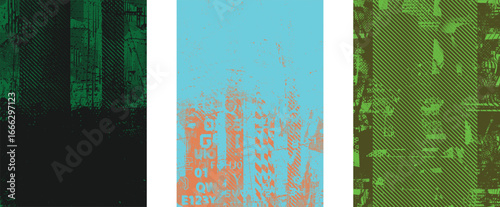 Glitch distorted geometric shape . Noise destroyed logo . Trendy cyber punk poster . Glitched frame .Grunge textured . Distressed effect .Vector shapes with a halftone dots screen print texture.