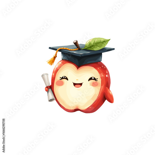 3d rendered illustration of an apple back to school illustration