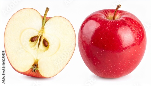 Red Apple Halved Seeds, Core, Fruit, Healthy, Crisp, Juicy, Sweet, Vitamin, Delicious, Fresh